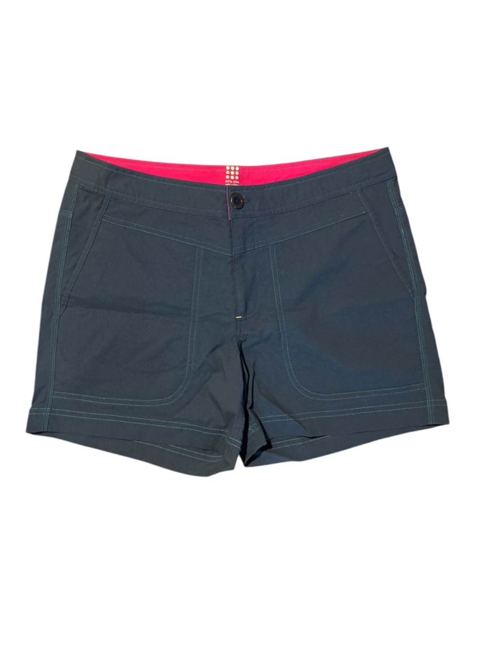 Title Nine Steel Blue Mid Rise Classic Golf Athletic Athleisure Stitched Shorts